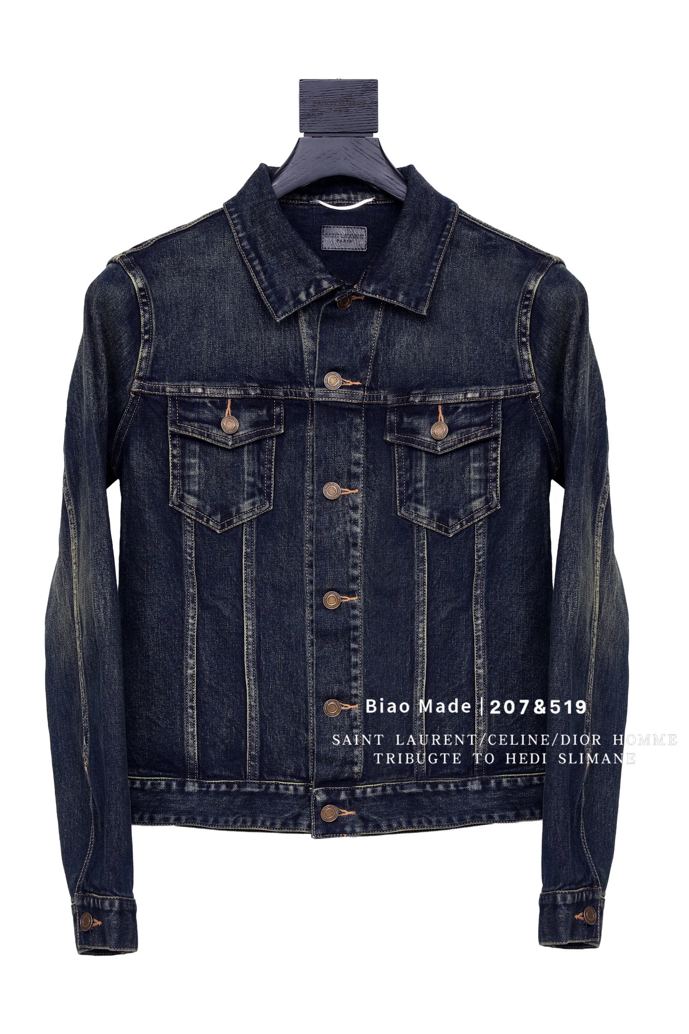 【 In Stock 】 Biao 13FW Original Year Denim Jacket pays tribute to the most beautiful washed denim jacket from the Hedi period
