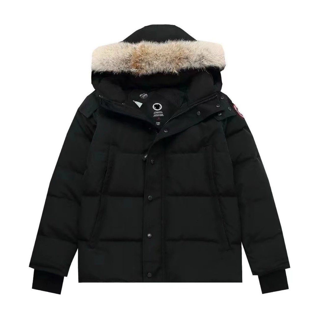 Black with fur collar