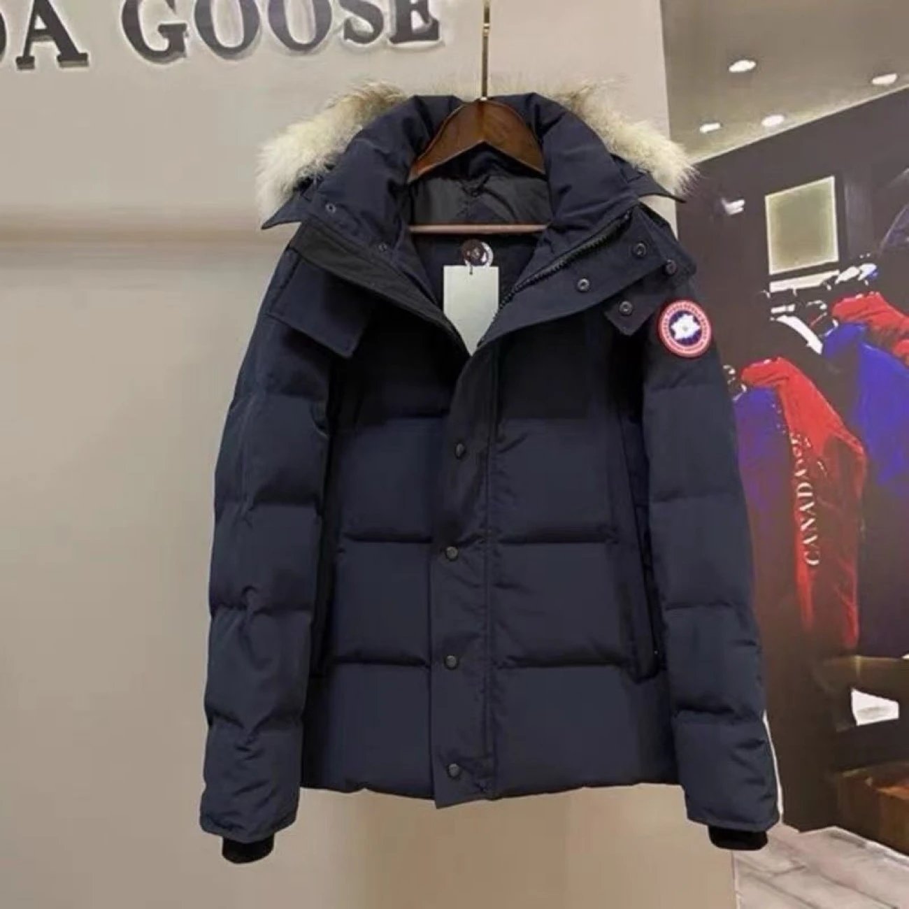 Navy without fur collar