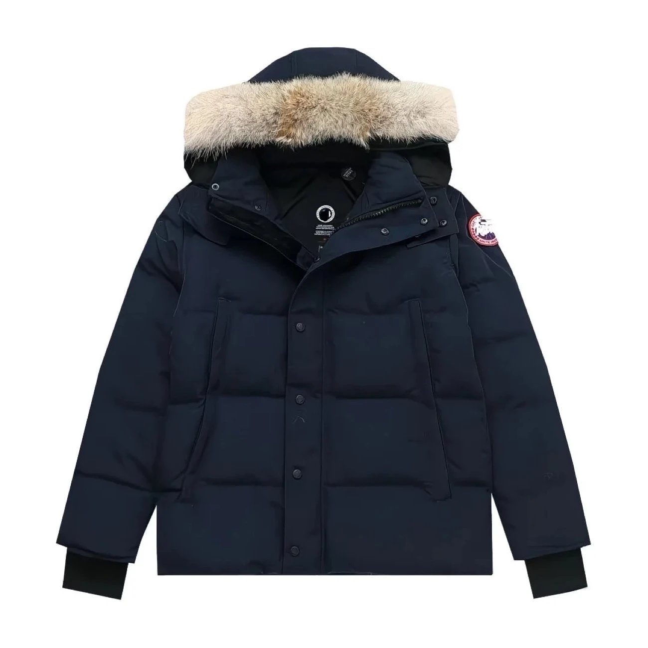 Navy with fur collar