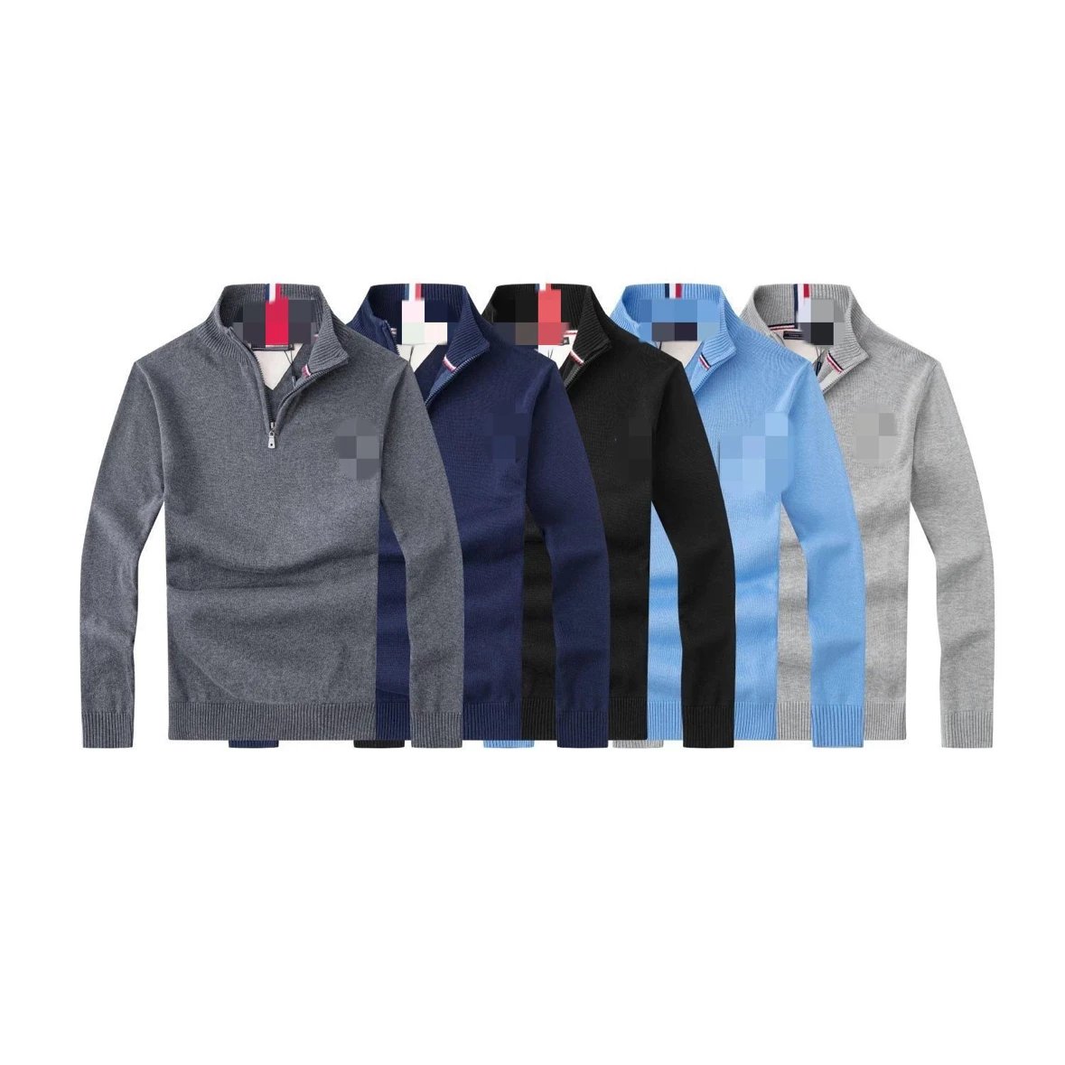 Autumn and winter round neck semi open sweater casual knit sweater