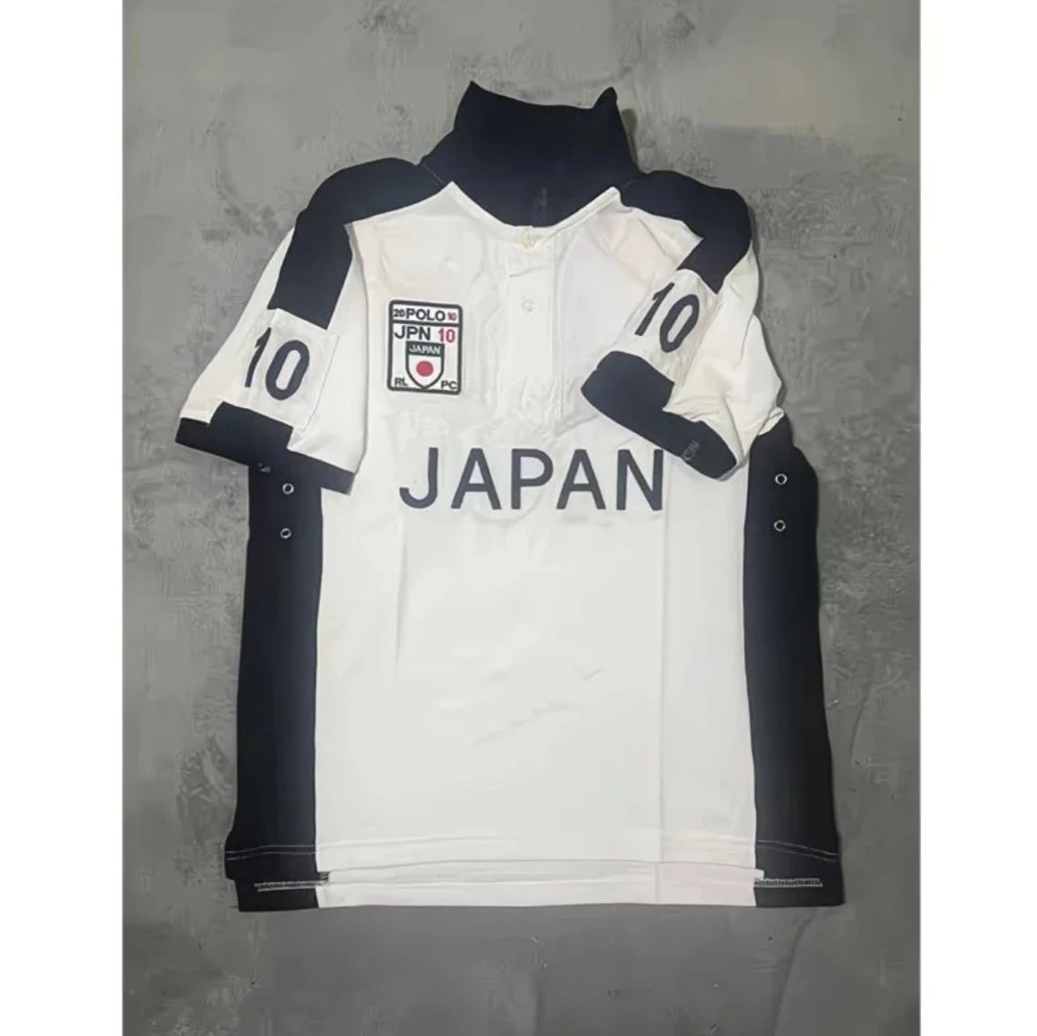 Polo Ralph Lauren Shirt Japan JPN 10 Colorblock White Black