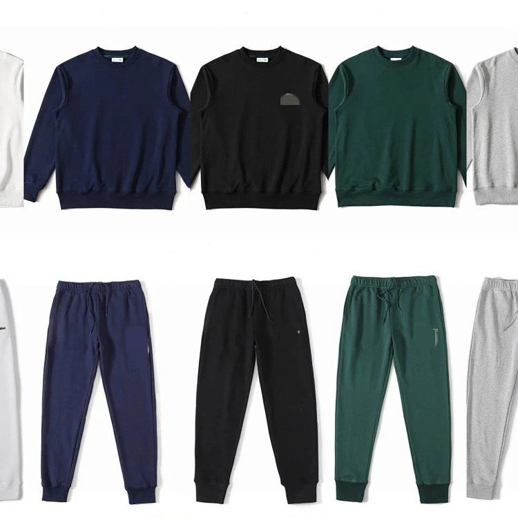 鱼刺绣圆领卫衣卫裤