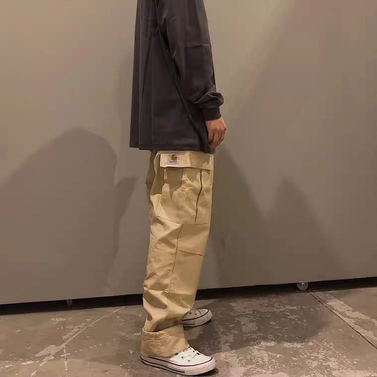 Carhartt Work In Progress Carhartt WIP Cargo Pants Army Green + Denim Jacket Black + Carhartt Belt Bag Brown Pants - 5