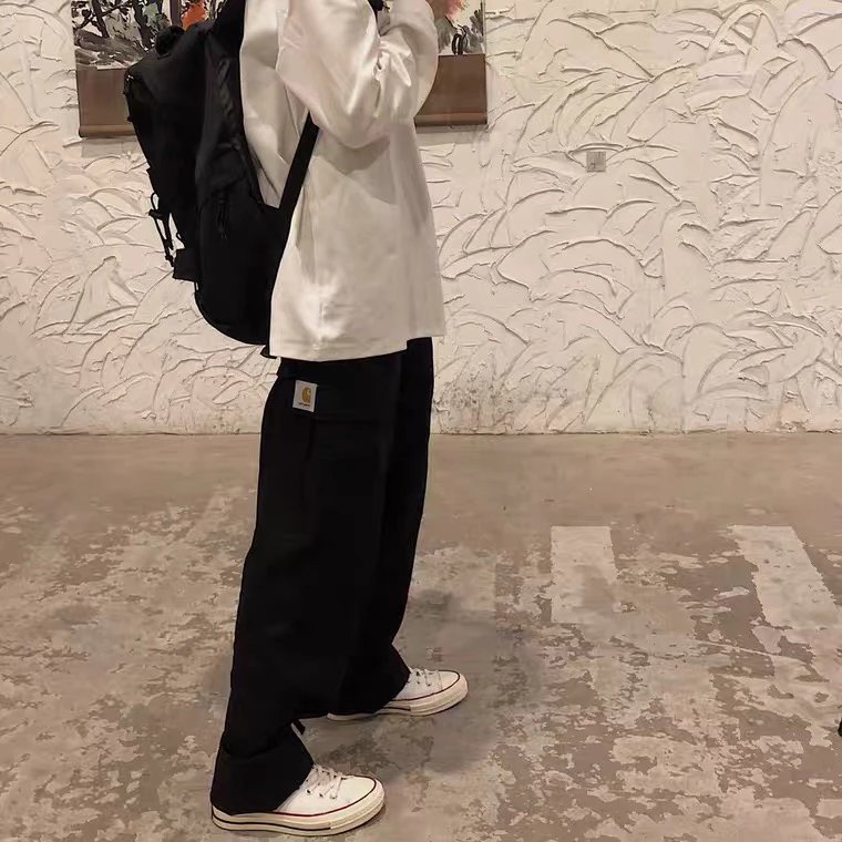 Carhartt Work In Progress Carhartt WIP Cargo Pants Army Green + Denim Jacket Black + Carhartt Belt Bag Brown Pants - 4