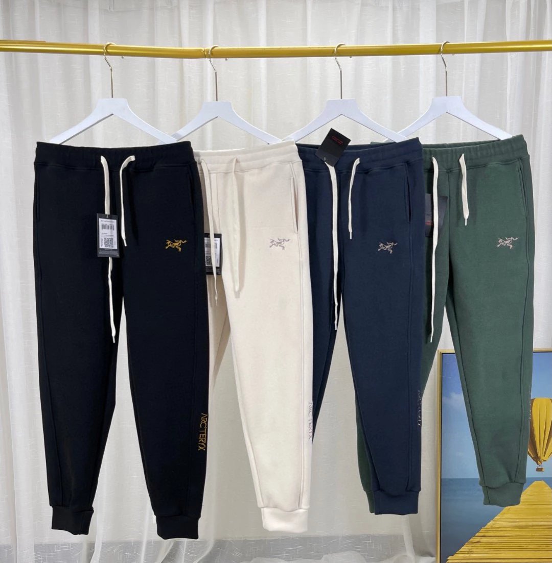 🔥🔥231012-ARC Embroidered label Net red pop-up gold thread embroidery small label double-sided German fleece windproof sweat pants