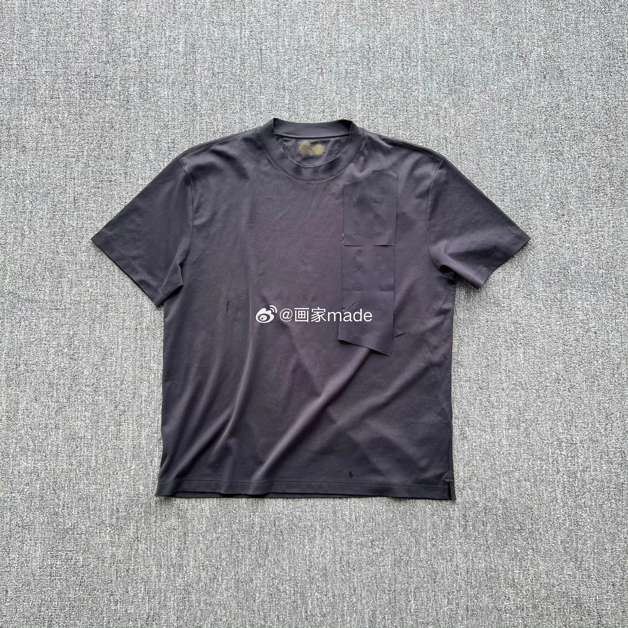 画家made LP纯色刺绣短袖 白色/藏青
