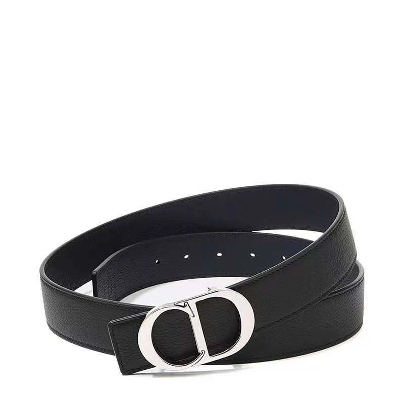 God Luxury Trend GODFAMILY | CD Pure Copper Plated with Palladium Imported Lychee Pattern Leather Belt