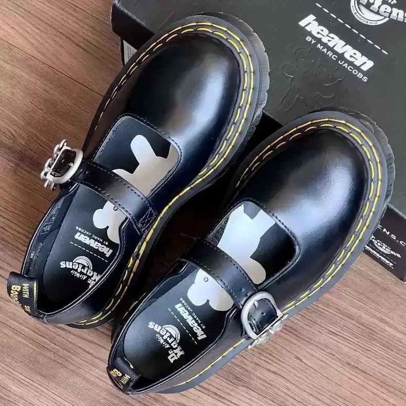 Dr. Martens x Heaven Bear Mary Jane Shoes for Women, Platform Elevated Design, Collegiate Japanese Style