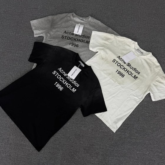 In Stock Ready to Ship Sanma Fish Club Independent Three-Color Acne Short Sleeve Pure Cotton Fabric Vintage Wash
