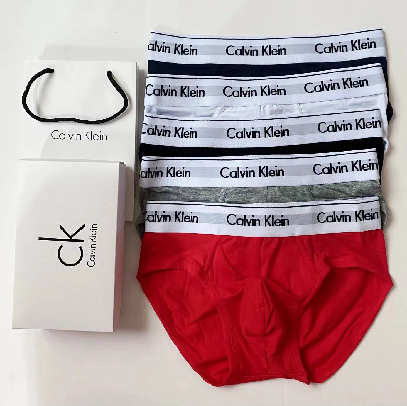 White-Trim Triangle Briefs, Random 3-Pack (Please Specify Color)