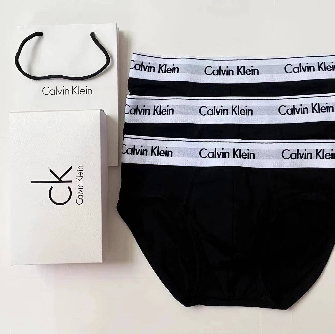 White-Trim Triangle Briefs, Black Black Black 3-Pack