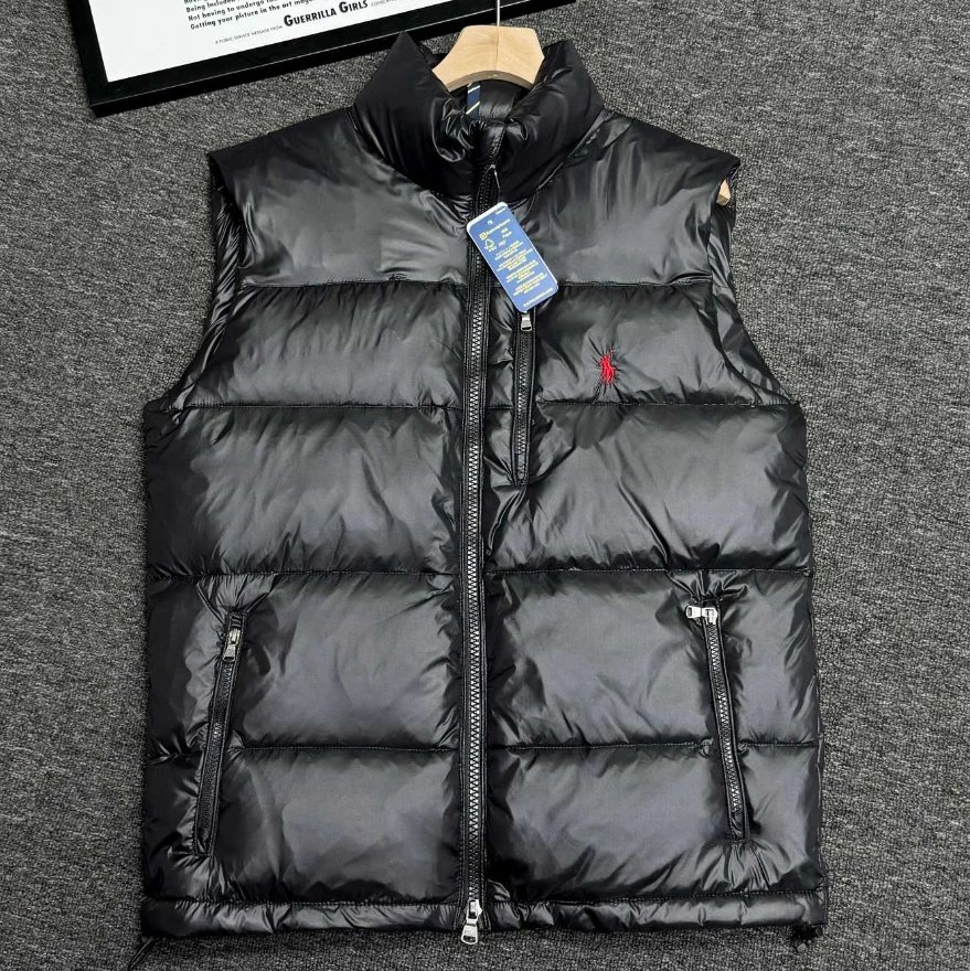 Bright black down vest