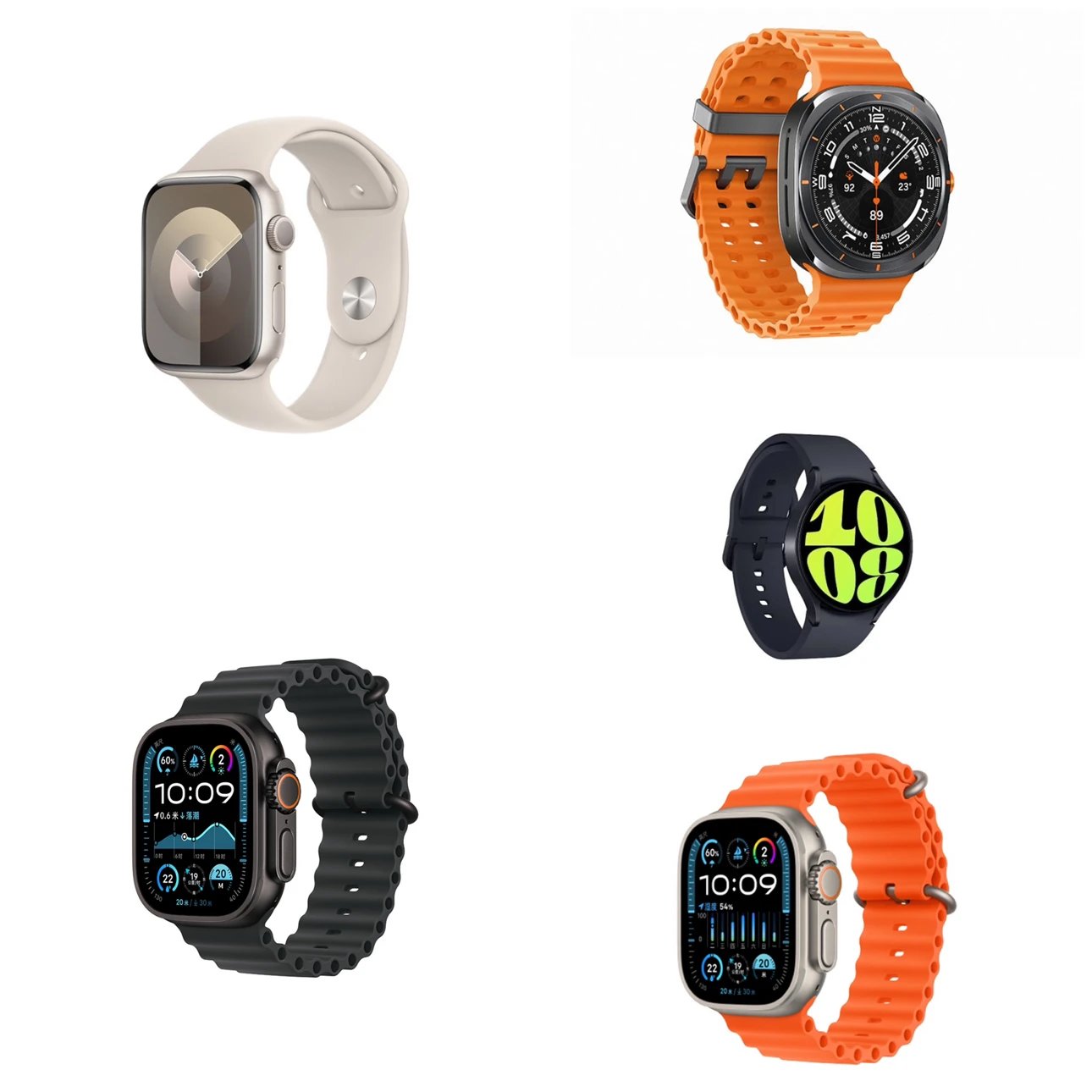 Apple Watch Series 9 with Various Band Colors and Styles