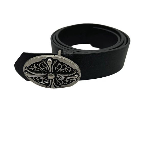 Chrome Hearts Style Belt, White Copper Silver-Plated Top Grain Leather, Unbeatable Texture