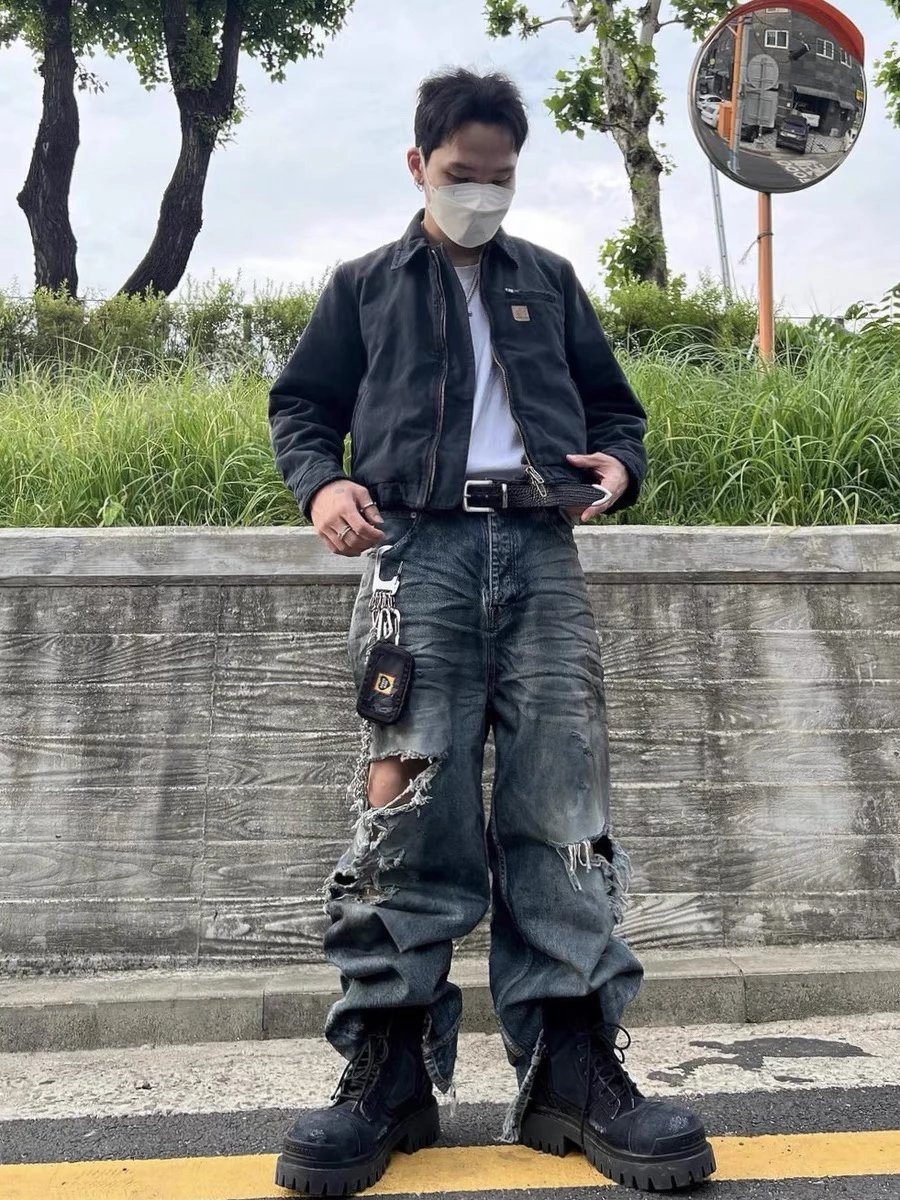 Carhartt Cropped Canvas Workwear Jacket, Boxy Fit, Zip Front, Unisex Street Style 1