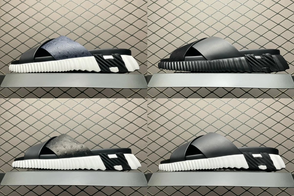 Black and White Cross-Strap Sandals