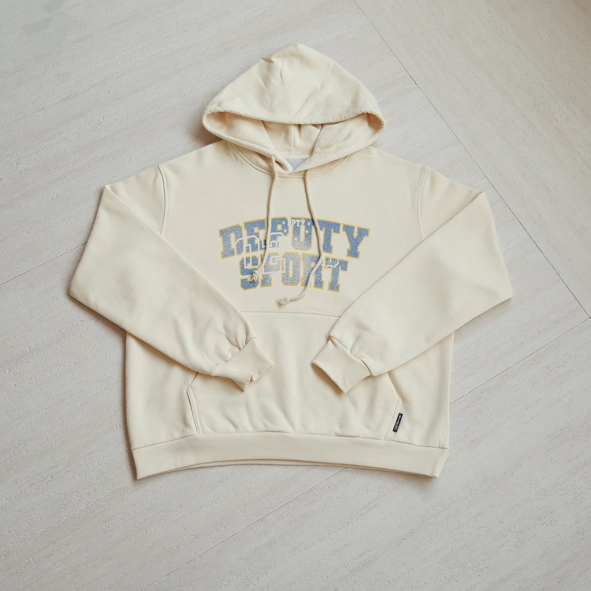 L-DE Apricot Letter Print Hoodie