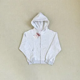 thumbnail for 99 embroidered logo light grey zipper sports suit