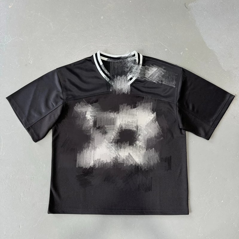 💥89（ FootBall T-shirt Black/Silver）
