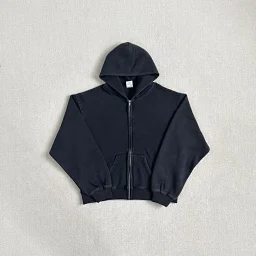 thumbnail for AM-Washed black zip shirt