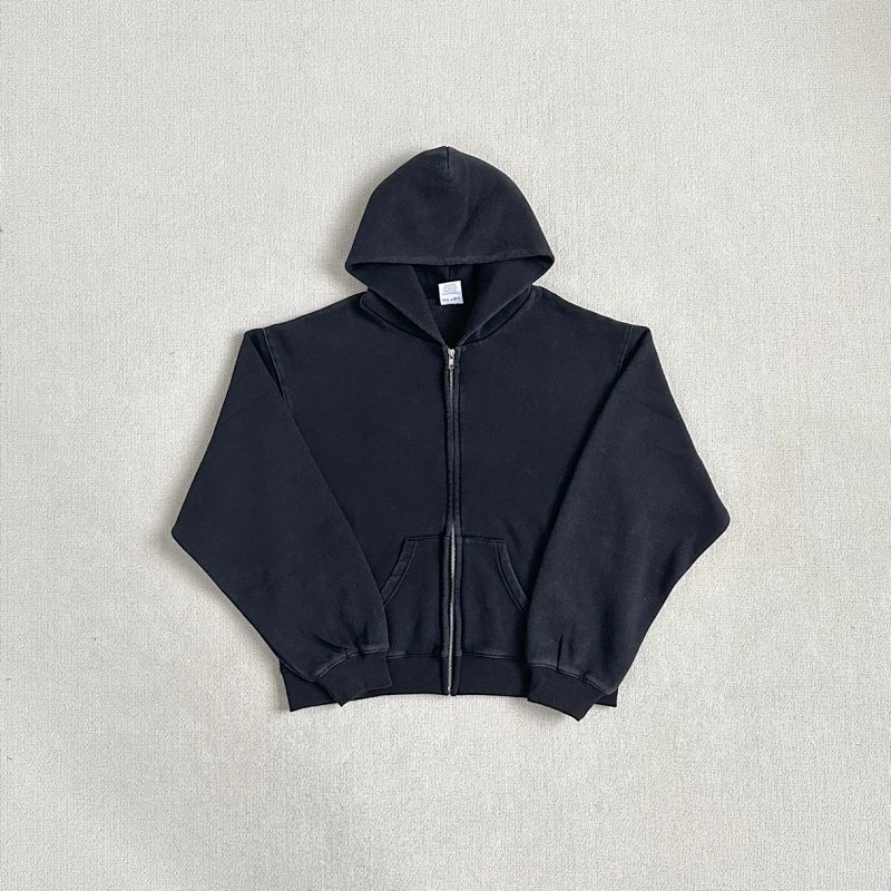185¥(Akimbo Basics Washed Zip hoodie|Black)