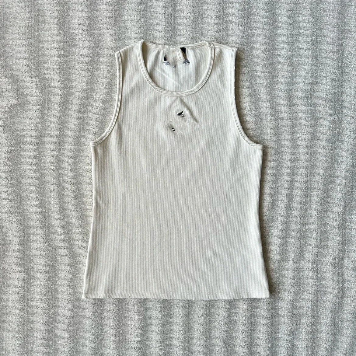 Distressed Ribbed Tank Top