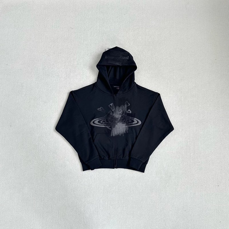 209¥(BPM-Zip Hoodie|Black Grey)