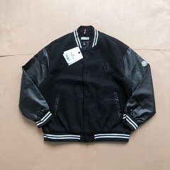 Menghuo processing a small amount of high-quality MK stand up collar leather sleeves baseball jacket for both men and women, couple jacket jacket jacket