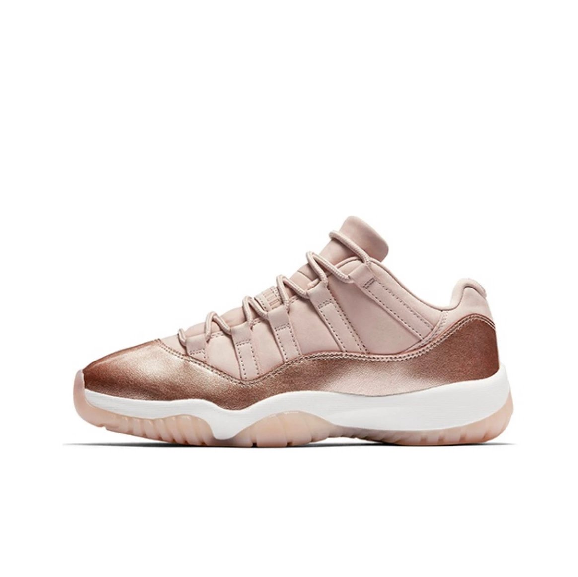 Unbranded Sneakers Low-Top Basketball with Patent Leather Overlays — Rose gold AH 7860-105