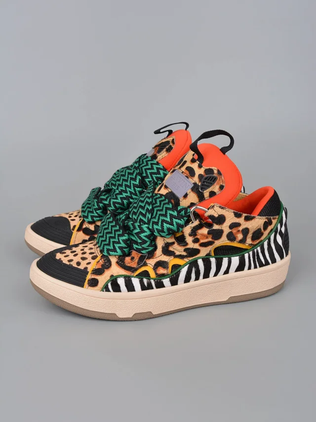 Lanvin Sneakers Low-top with wavy paneling and patterned laces product detail image 61