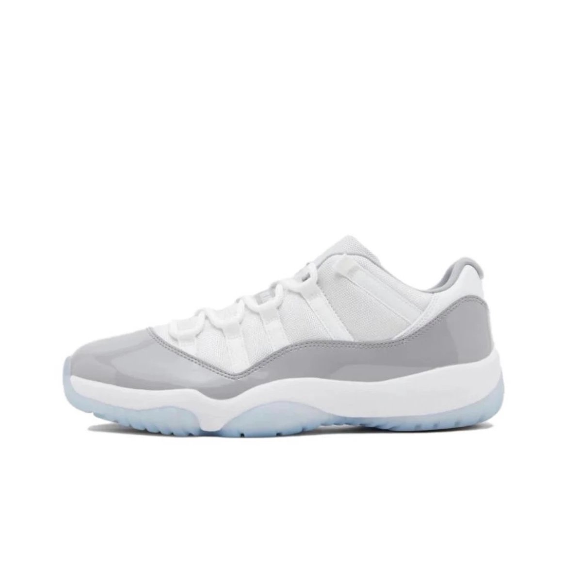 Unbranded Sneakers Low-Top Basketball with Patent Leather Overlays — Gray cement AV 2187-140