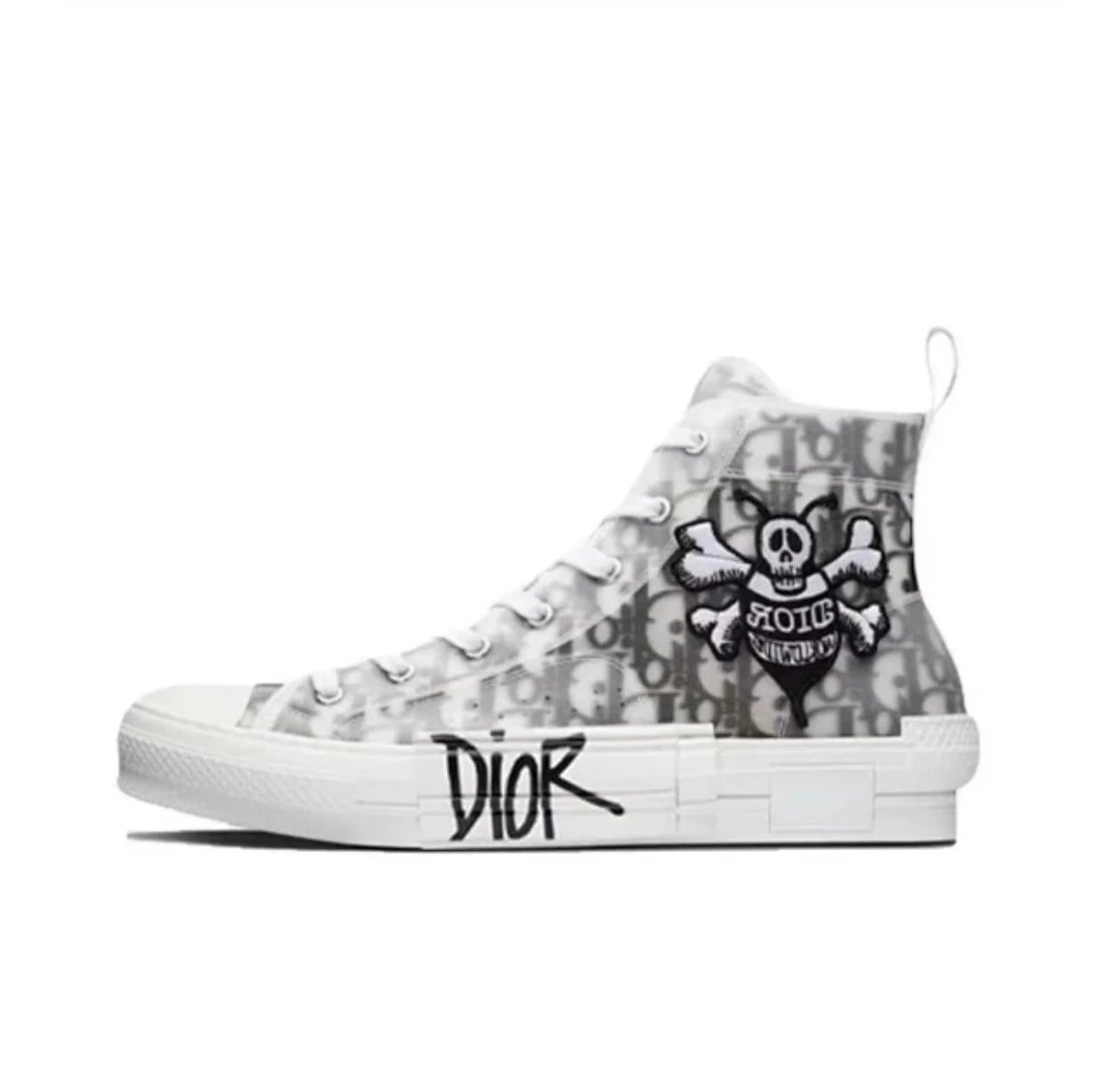 Dior Sneakers B23 Low-Top Logo Print — Black Skull High-top 3SH118YYO_H960