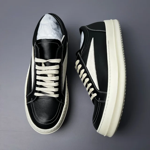 Rick Owens Sneakers Low-top lace-up with contrast side stripe and serrated sole product detail image 6