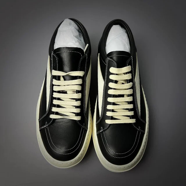 Rick Owens Sneakers Low-top lace-up with contrast side stripe and serrated sole product detail image 5
