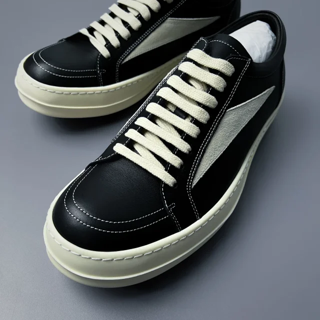 Rick Owens Sneakers Low-top lace-up with contrast side stripe and serrated sole product detail image 10