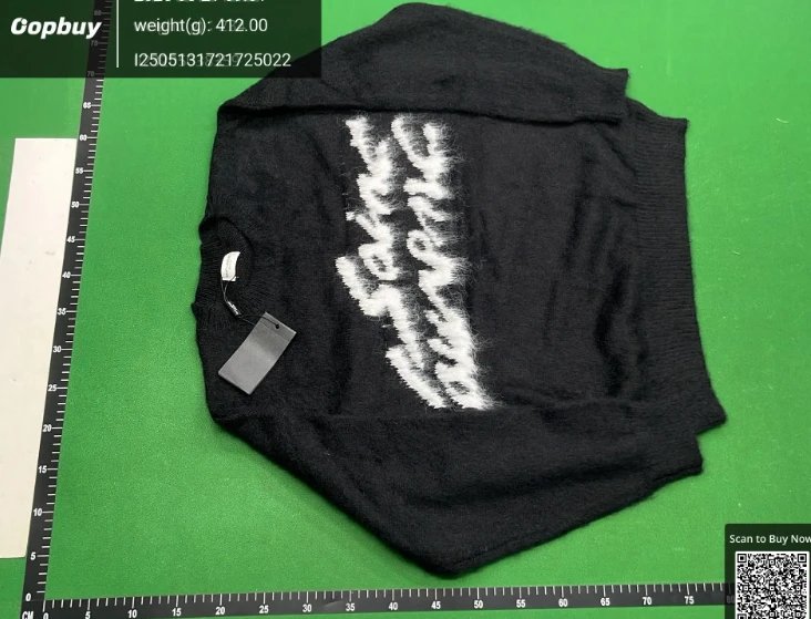 Winter Star Same Style Letter Loose Soft Nuo Imitation Mink Fleece Black Knitted Sweater Lazy Style Sweater Top for Men and Women