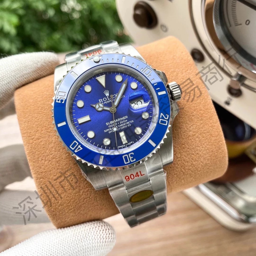 Rolex Submariner Blue Dial Black Ceramic Bezel Mechanical Watch - 7
