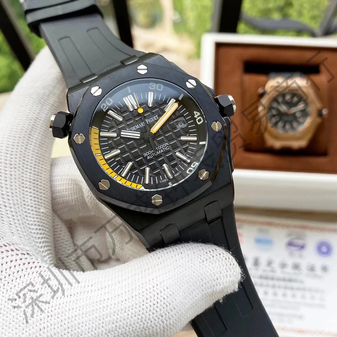 Audemars Piguet Royal Oak Offshore Diver — [Yellow Inner Ring] Black Case Black Strap colorway — USFans Spreadsheet photo