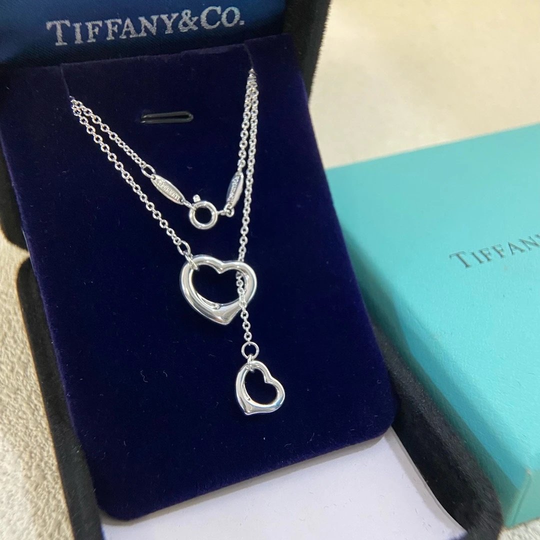 Tiffany & Co. Open Heart Necklace Silver