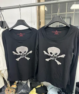 thumbnail for ViviRed LabelCut Sew Skull Print Longsleeve is a slightly smaller long sleeve