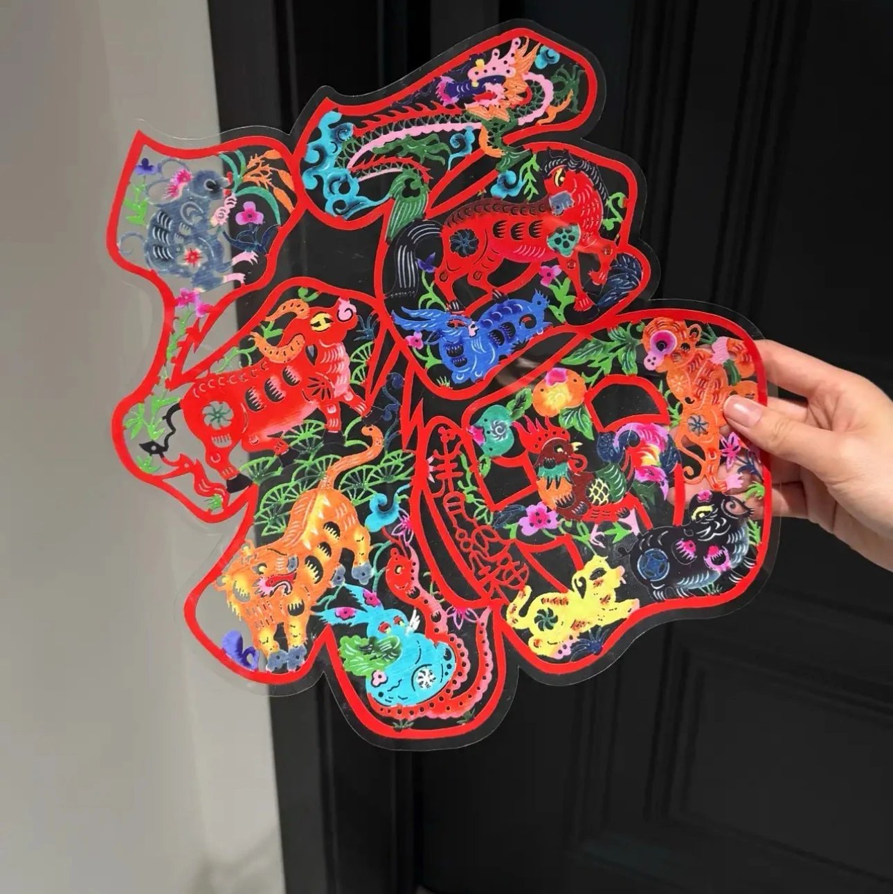 十二生肖福到静电贴（30*30cm）到手两张