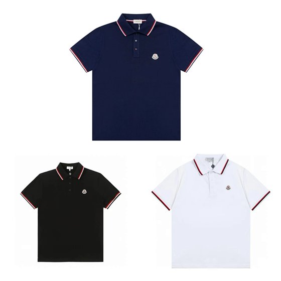 Moncler Polo Shirt Short Sleeve, Pure Handcrafted Mother-of-Pearl Buttons