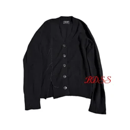 thumbnail for "New Scab" Number (N)ine 06aw "Noir" Scar Cardigan Scar Black Wool Cardigan