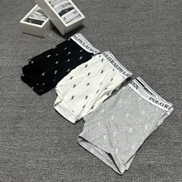 thumbnail for Pure Welfare Link: Three Pairs per Box Xiao Ma'er Boxer Boxer 100% Cotton Shorts Niuniu Villa Underwear Men's Style