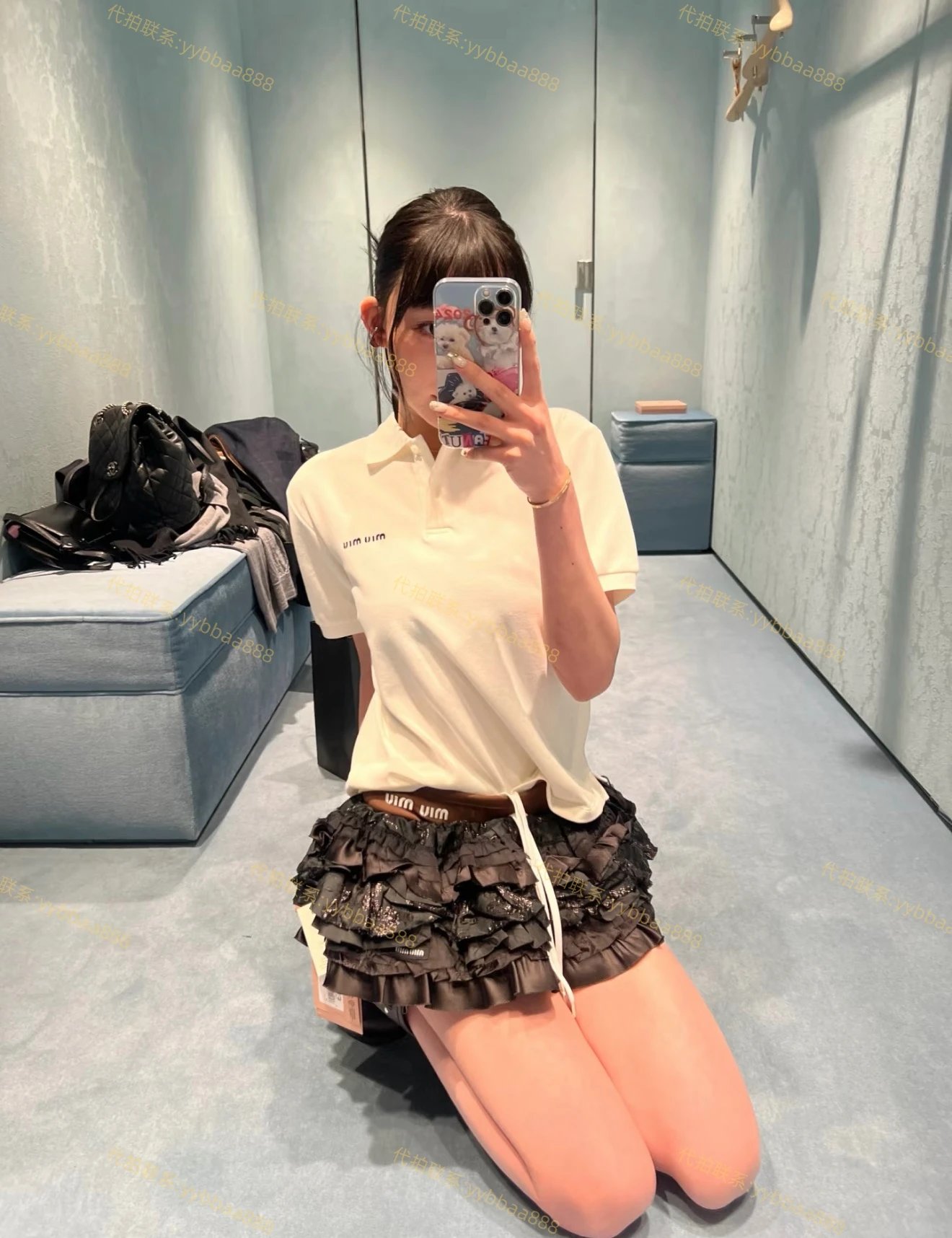 缪姐✖️MiuMiu刺绣短袖Polo