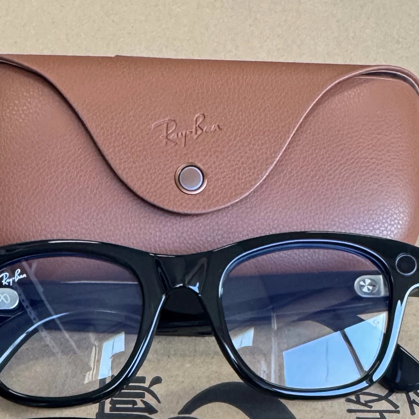Mini version brown leather case transparent mirror