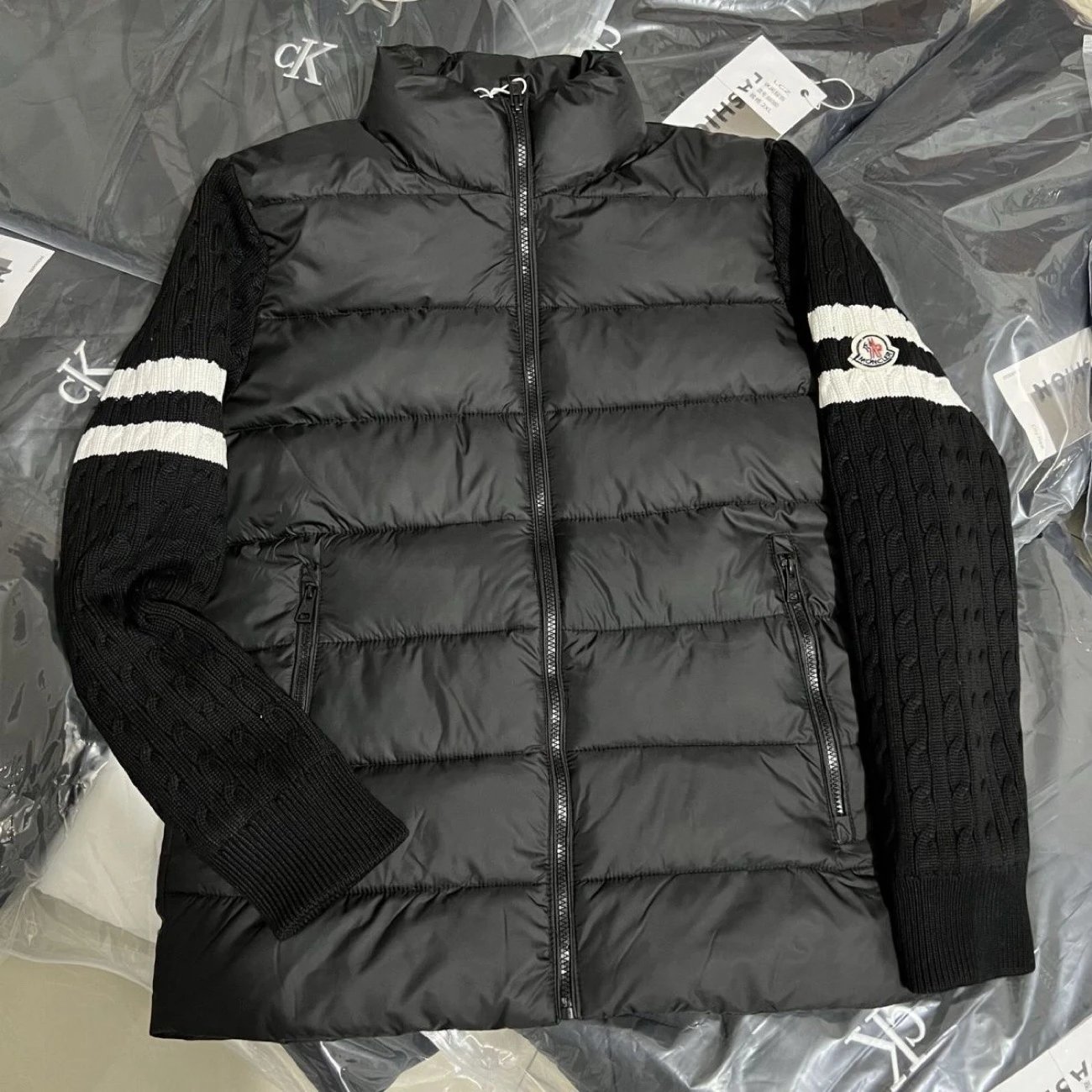 Moncler Hybrid Down Puffer Jacket Black