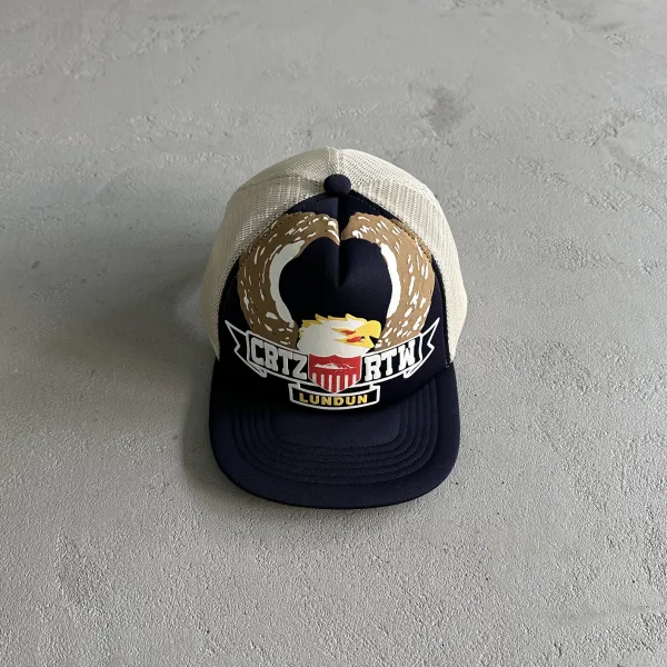 Design Lundun CRTZ RTW Eagle Trucker Cap Navy / Beige Hats - 1