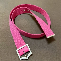 thumbnail for [Stone Freedom: In stock within a week of pre-sale] fatale studio independent D-point runway classic canvas pink, black D-neck belt hediboy